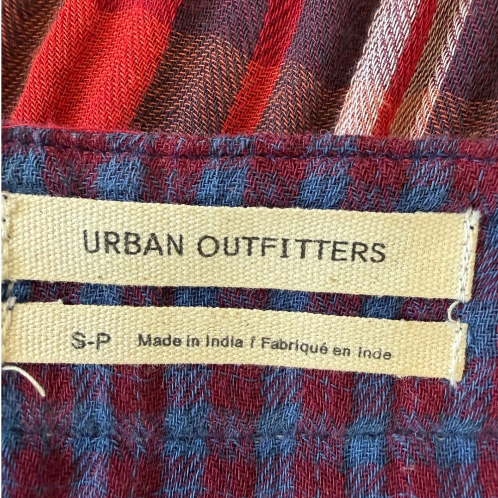 Urban Outfitters Jo Plaid Midi Skirt Red Blue Tartan Pencil S Grunge 90's Preppy - Picture 4 of 15
